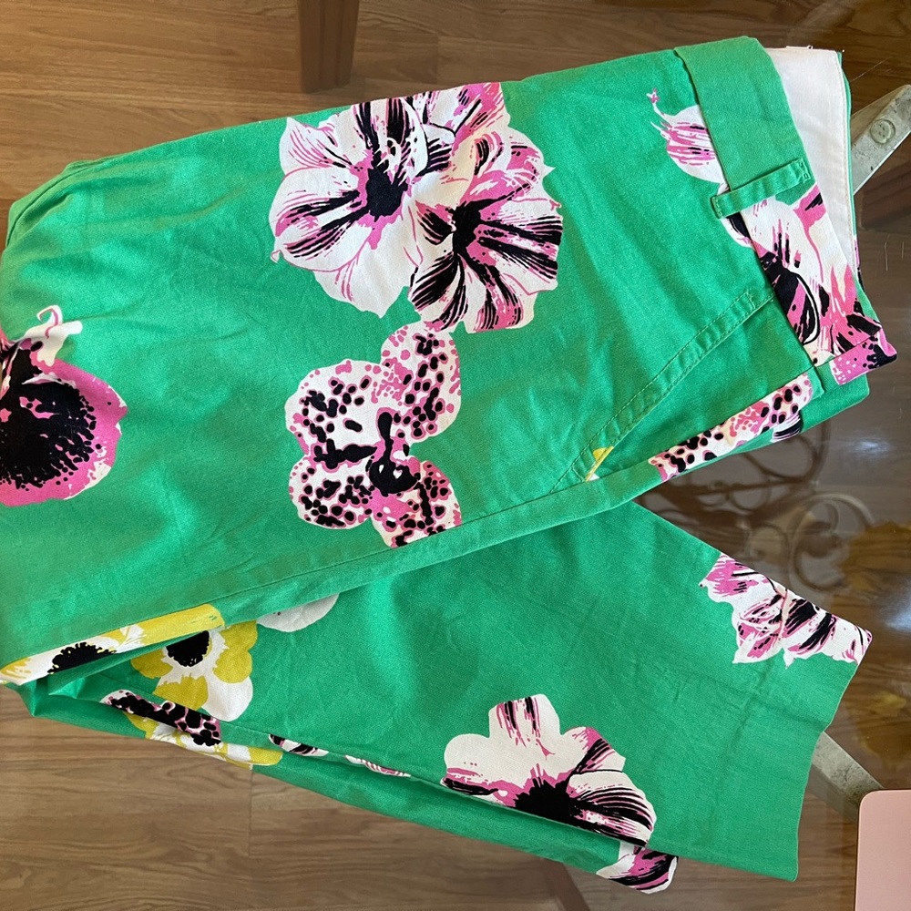 J. Crew Green and Yellow Floral Trousers - Picture 4 of 9